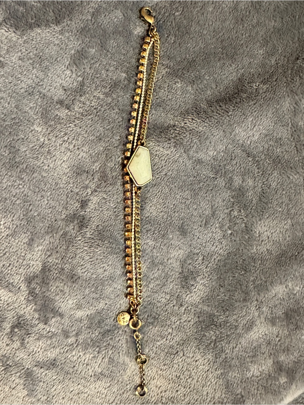 Chloe + Isabel Gold Multi-Chain Bracelet with Cream Geometric Charm